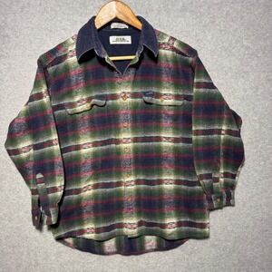 Vintage Guess Authentic Sportswear Plaid Flannel Shirt Oversized L Corduroy